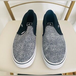 Vans Black and White Speckled Slip-On Sneakers Women Size 8